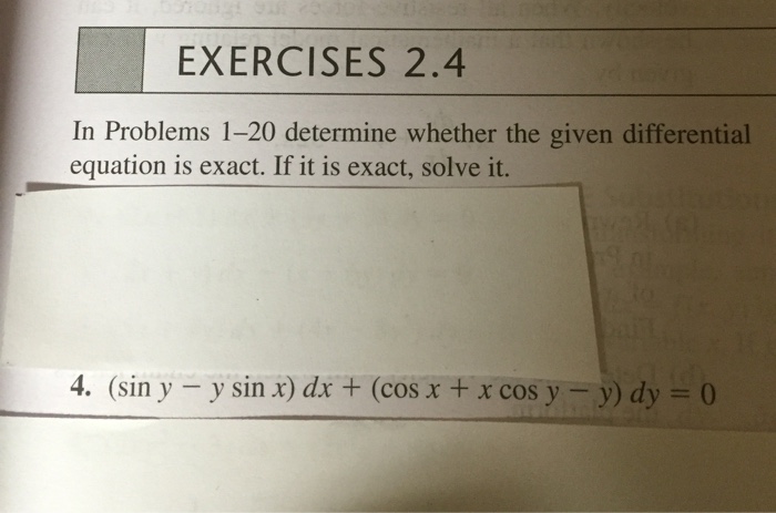 Solved In problem 1 - 20 determine whether the given | Chegg.com