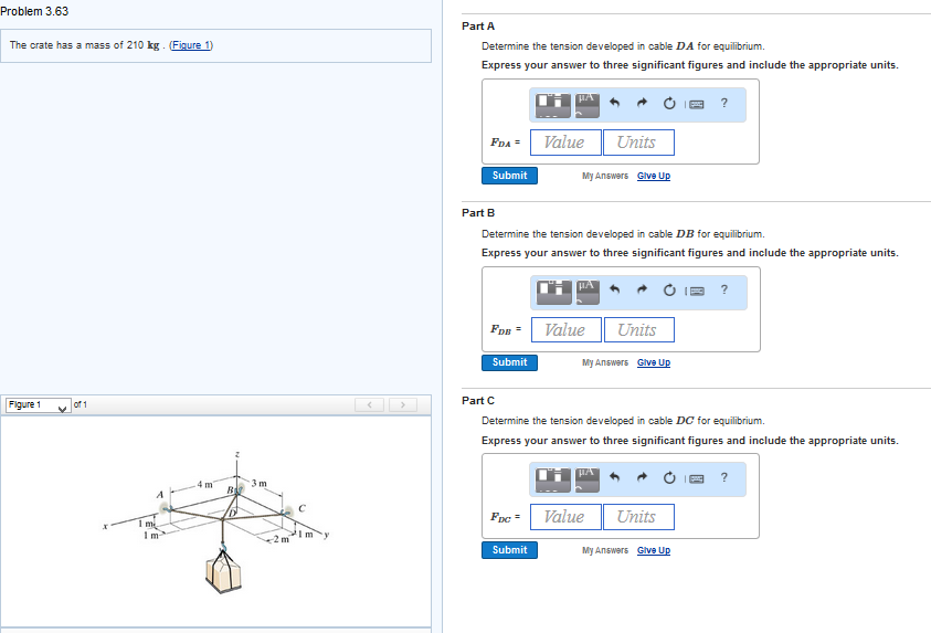 Solved The Crate Has A Mass Of 210 Kg. (figure 1) Determine 