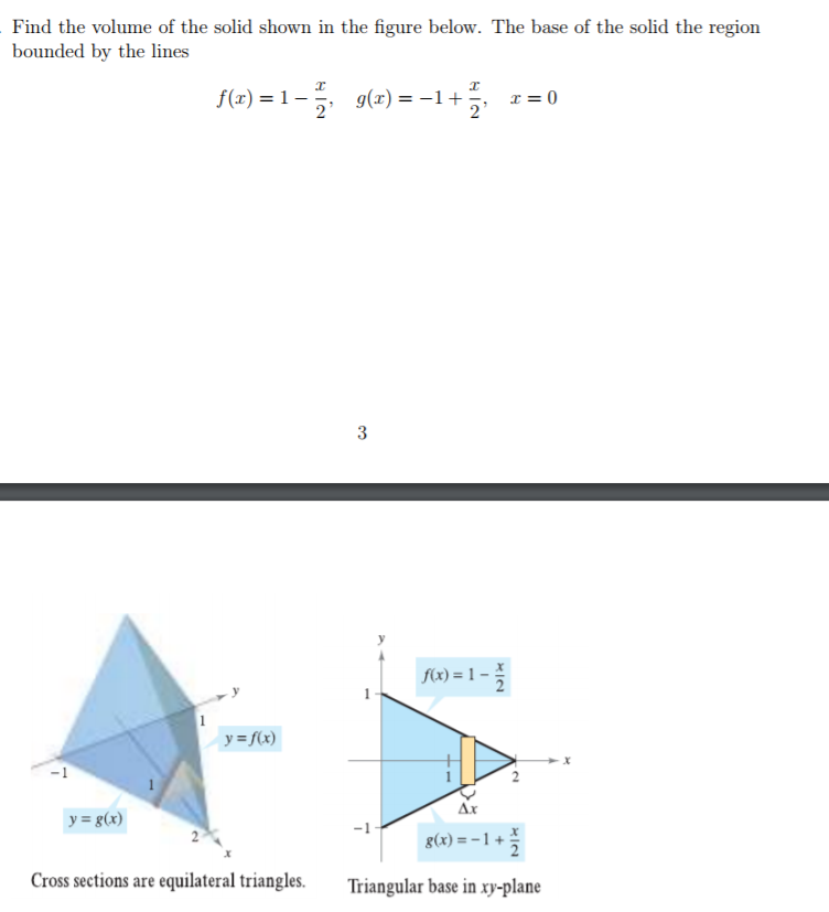 Solved Find the volume of the solid shown in the figure | Chegg.com