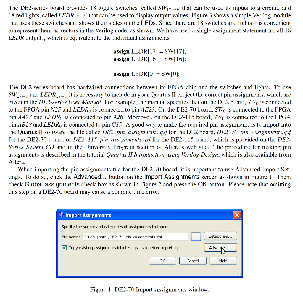 Solved When importing the pin assignments file for the | Chegg.com