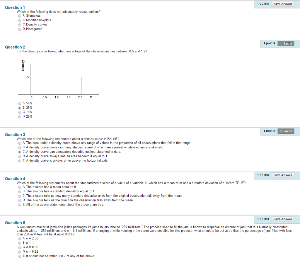 Solved 1 points Save Answer Question 1 Which of the | Chegg.com