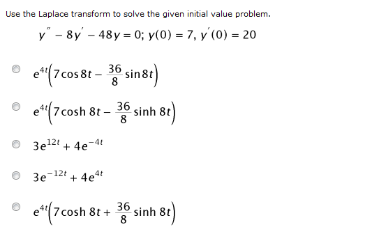 Find the Laplace transform to solve the given initial | Chegg.com