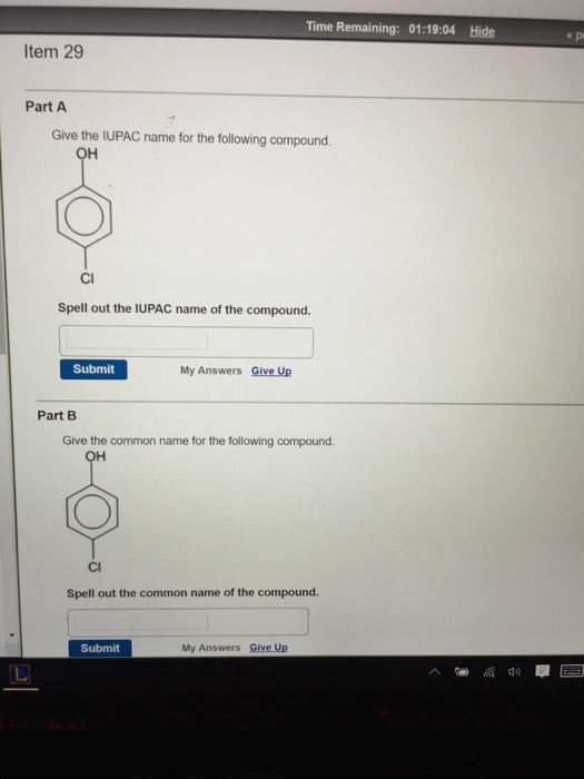 Solved I have no idea about the common name ? How can i know | Chegg.com