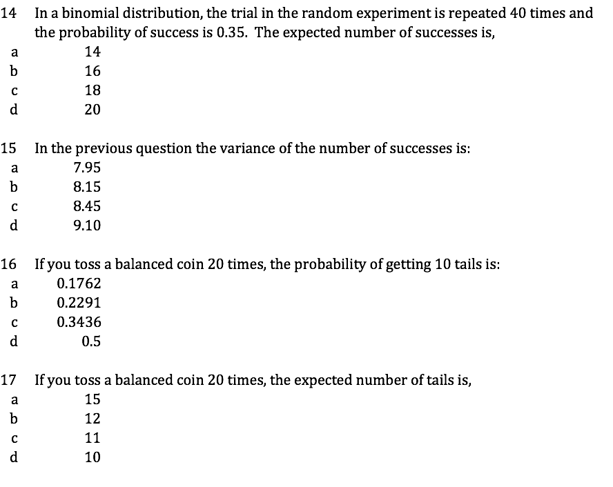 Solved In a binomial distribution, the trial in the random