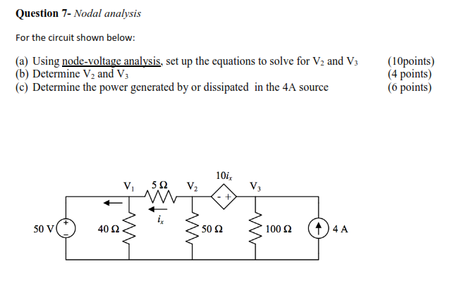 Solved For The Circuit Shown Below: Using Node-voltage | Chegg.com