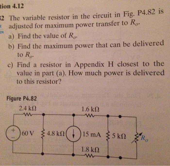 Solved The variable resistor in the circuit in Fig. P4.82 is