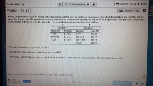 Solved Score: 0 of 1 pt 260128 (0 complete) > HW Score: | Chegg.com