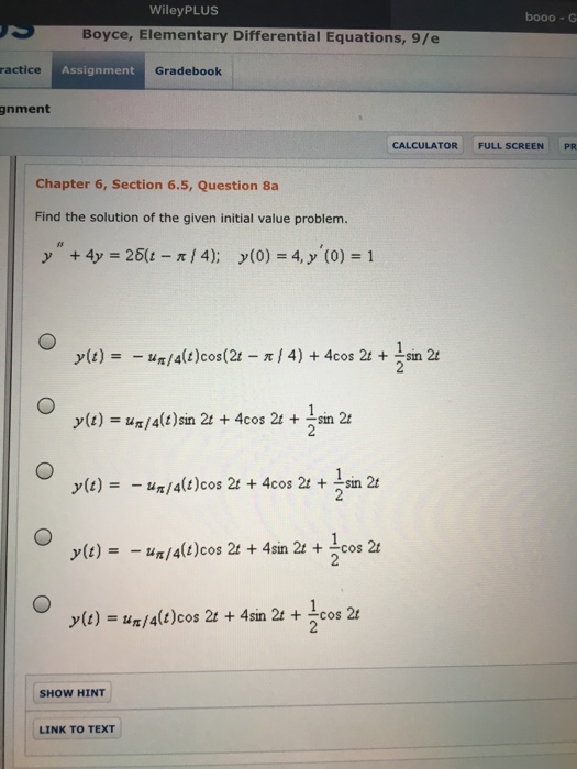 Solved Find the solution of the given initial value problem. | Chegg.com