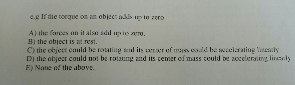 If The Torque On An Object Adds Up To Zero