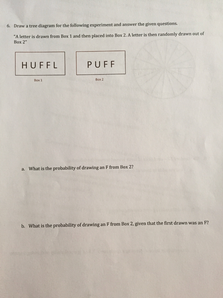 Solved Draw a tree diagram for the following experiment and | Chegg.com