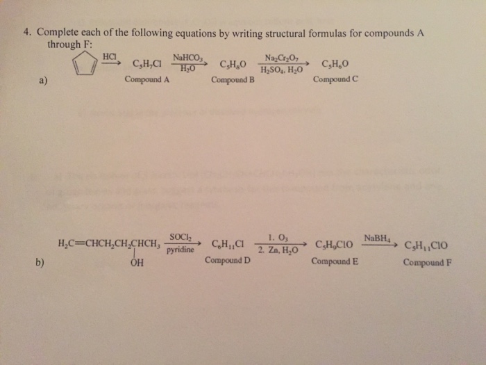 Solved Complete each of the following equations by writing | Chegg.com