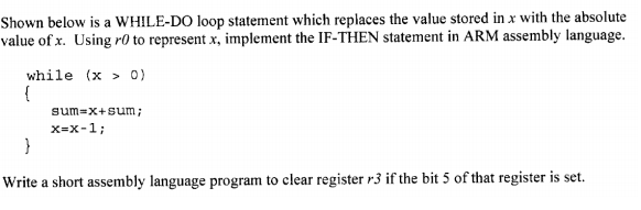 Solved Shown below is a WHILE-DO loop statement which | Chegg.com