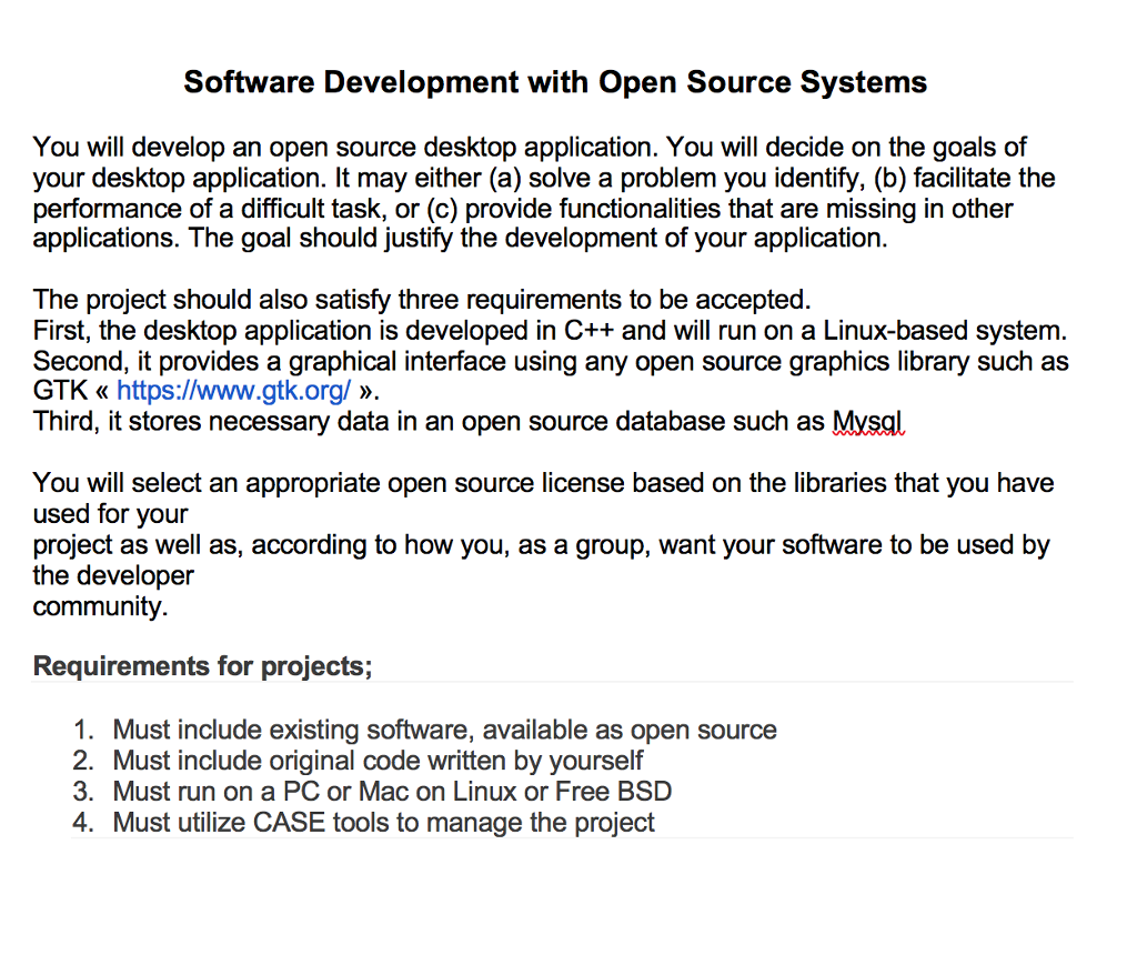 Software Development With Open Source Systems You | Chegg.com