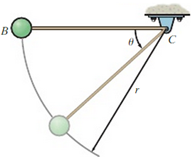 Solved 13–63. The pendulum bob B has a weight of 5 lb and is | Chegg.com