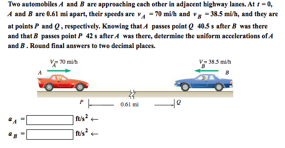 Solved Two Automobiles A And B Are Approaching Each Other In | Chegg.com