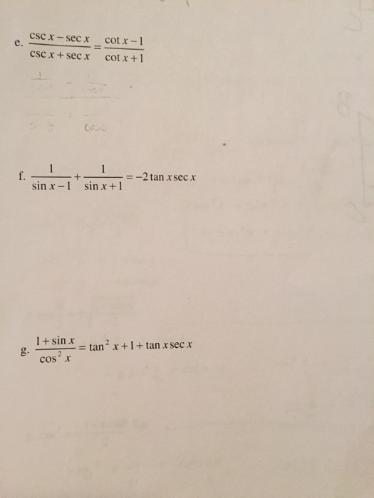 Solved csc x sec x csc x sec x cot x 1 cot x 1 chegg