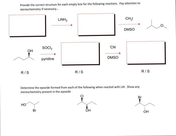 Solved Provide The Correct Structure For Each Empty Box For