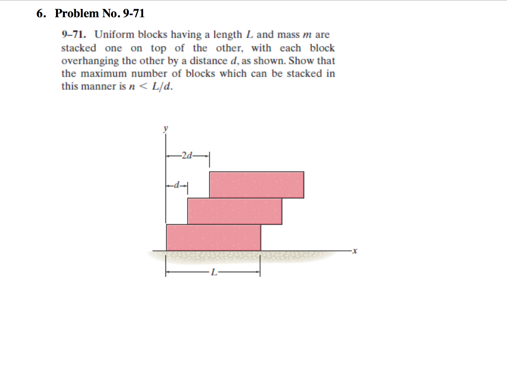 Solved Uniform blocks having a length L and mass m are