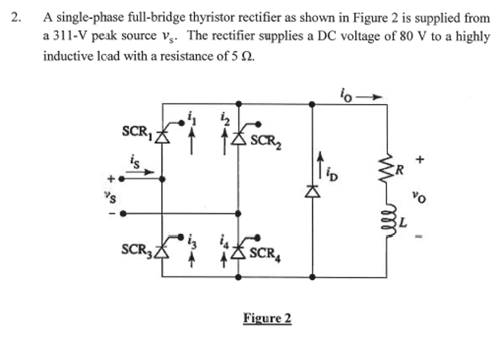 Single phase shop thyristor bridge rectifier