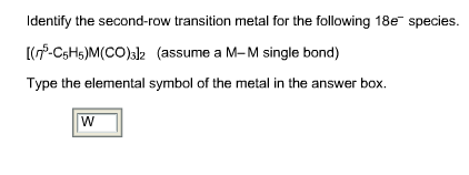 Solved Identify the second row transition metal for the Chegg