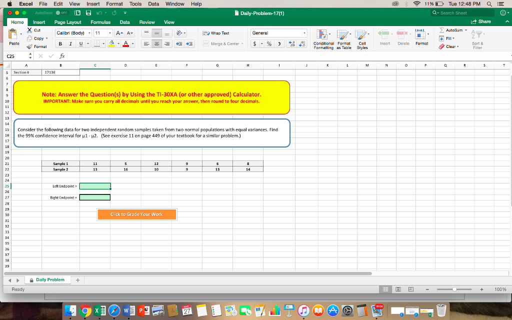 Solved Window Help @ * I Daily-Problem-1771) Excel File Edit | Chegg.com