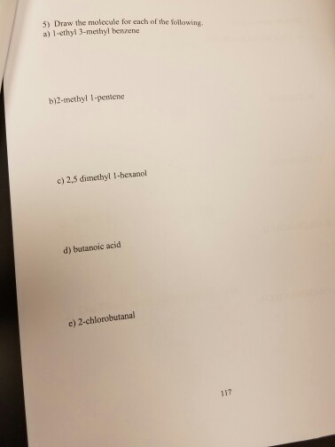 Solved Draw the molecule for each of the following. a) | Chegg.com