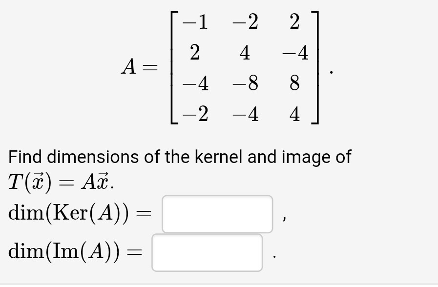 Solved Hello, I Am Doing Some Homework For A Linear Algebra | Chegg.com