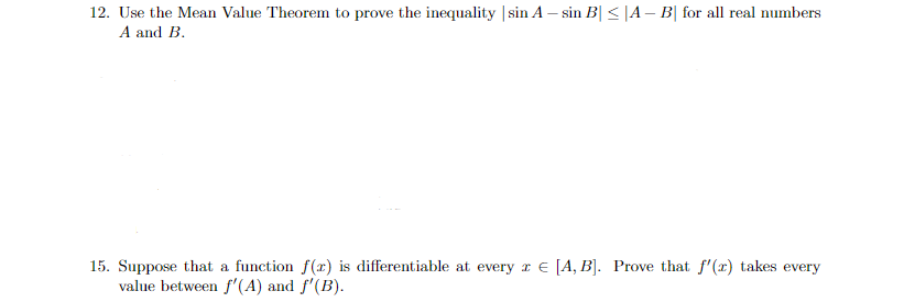 Solved 12. Use The Mean Value Theorem To Prove The | Chegg.com