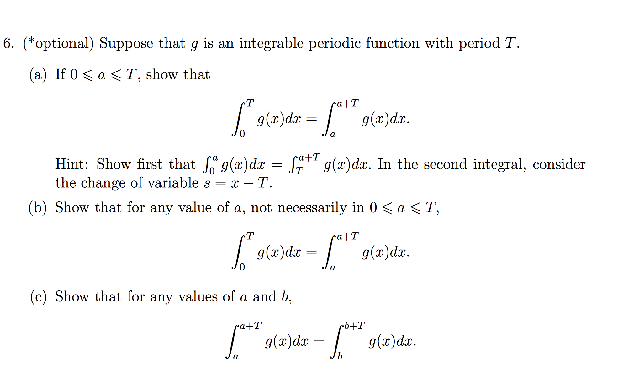 Solved Suppose that g is an integrable periodic function | Chegg.com