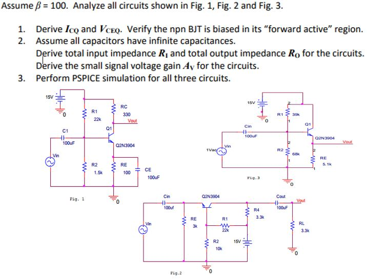 Solved Assume B 100. Analyze All Circuits Shown In Fig. 1, | Chegg.com