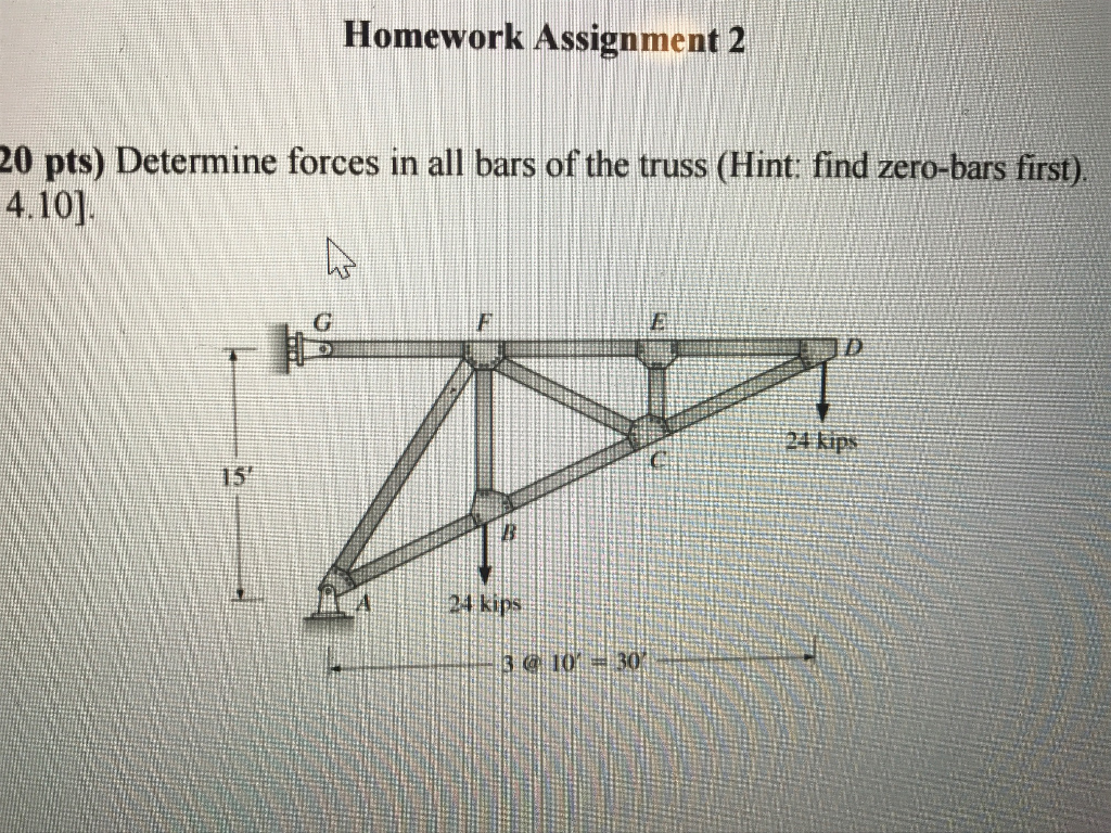 Solved Homework Assignment 2 20 pts) Determine forces in all | Chegg.com