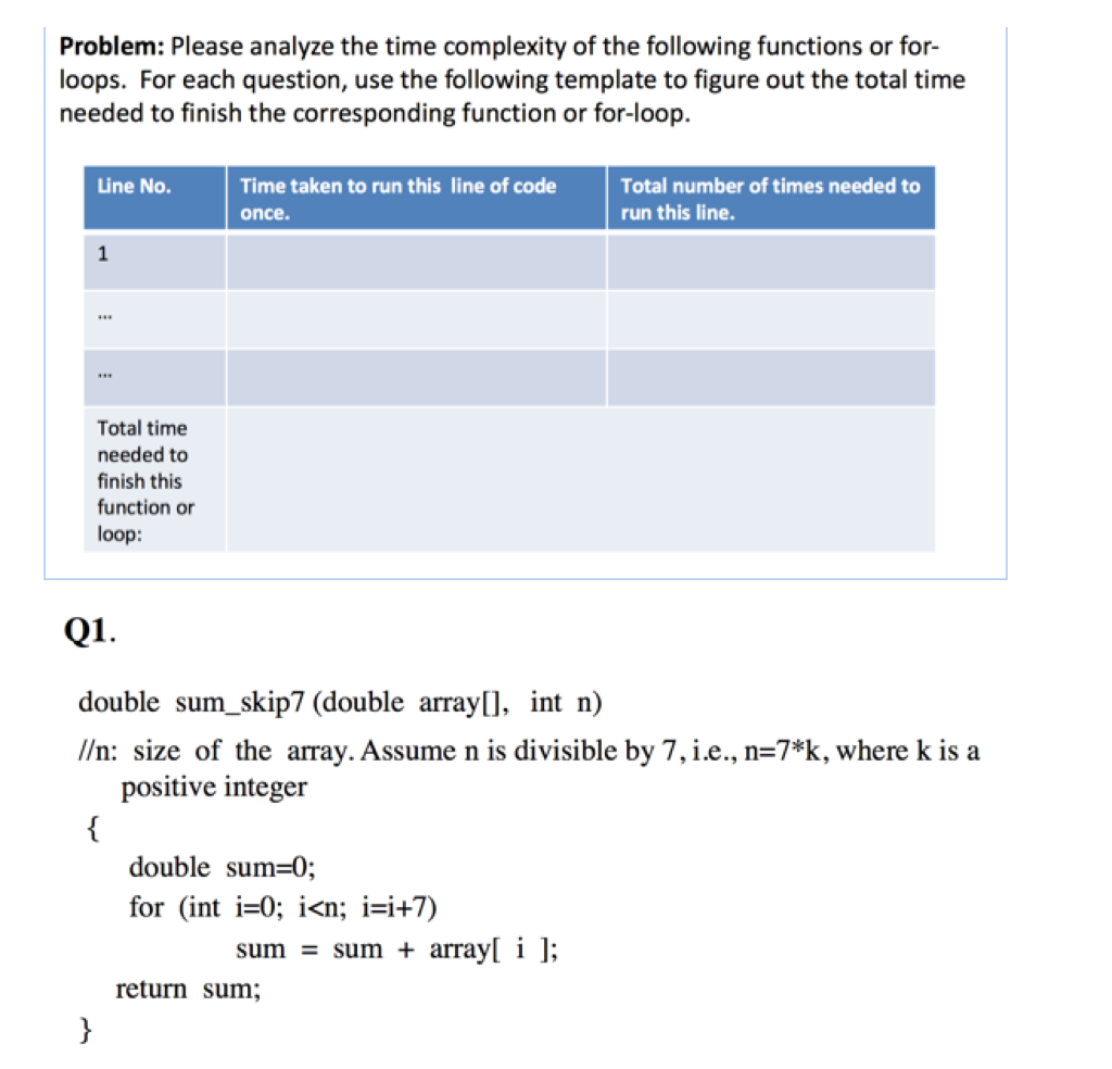 Solved Analyze the time complexity of the following | Chegg.com