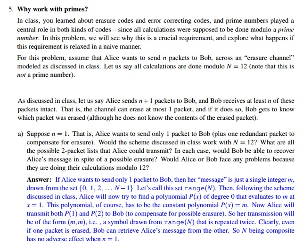 Solved Why Work With Primes In Class You Learned About