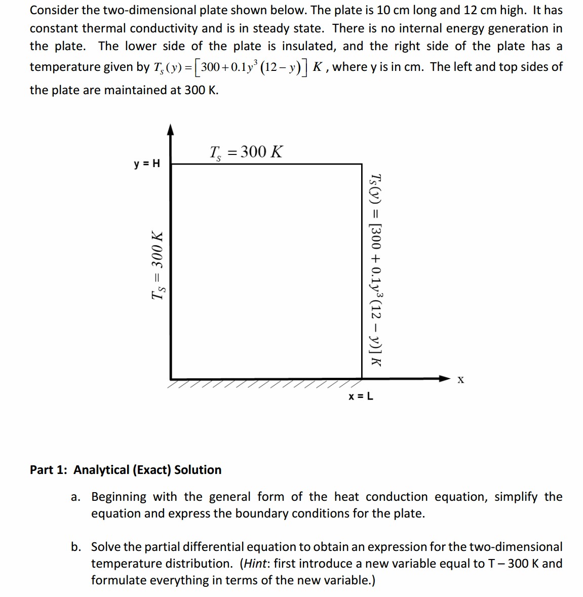 Solved Consider The Two-dimensional Plate Shown Below. The | Chegg.com