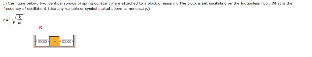 Solved In the figure below, two identical springs of spring | Chegg.com