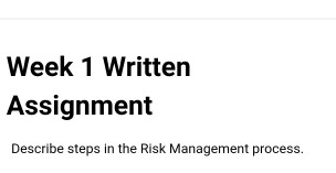 Solved Describe steps in the Risk Management process. | Chegg.com