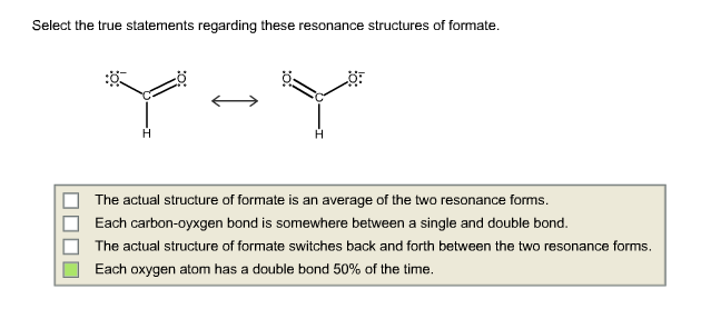 Select The True Statements About The Resonance Structures