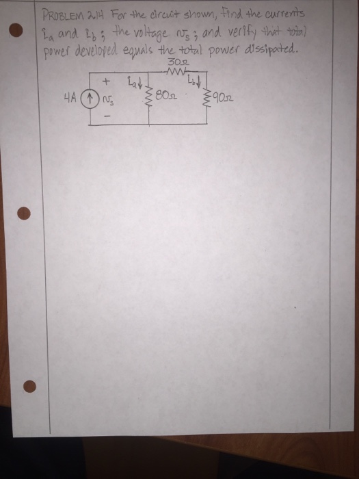 Solved For The Circuit Shown, Find The Currents Ia And Ib; | Chegg.com