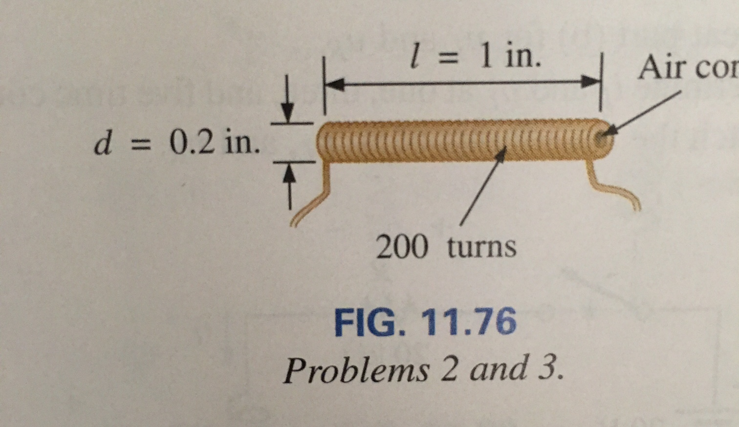 Solved For the inductor in Fig. 11.76, find the inductance