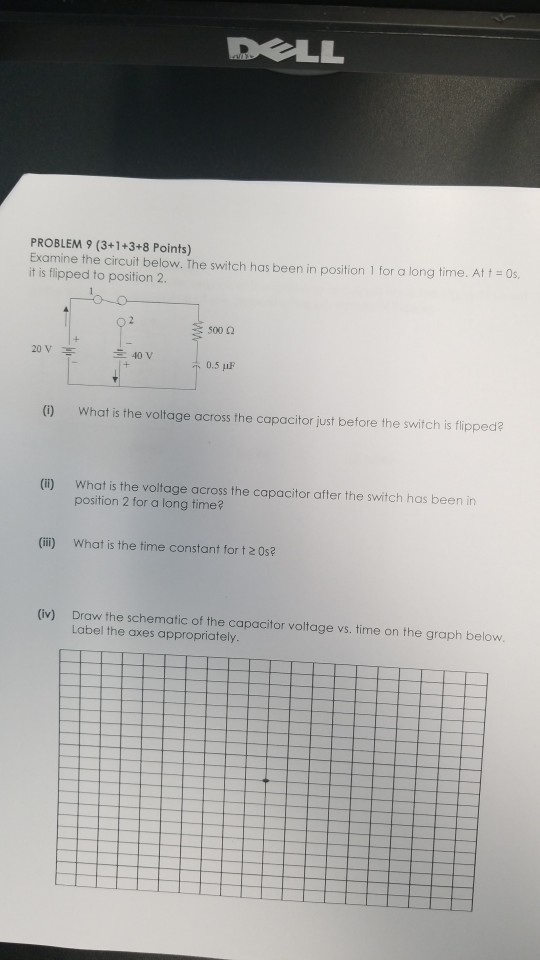 Solved PROBLEM 9 (3+1+3+8 Points) Examine the circuit below. | Chegg.com