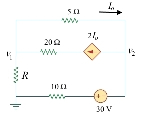 Solved In the circuit given below, R = 8 ?. Find v1 and v2 | Chegg.com