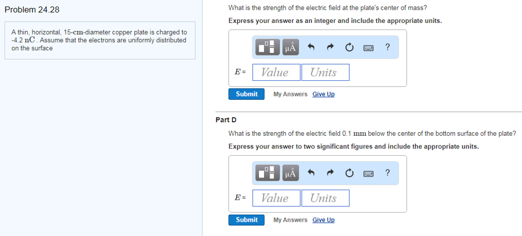 Solved What is the strength of the electric field at the | Chegg.com