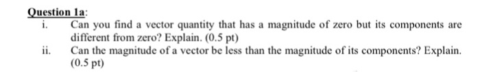 can the magnitude of a vector ever be zero explain