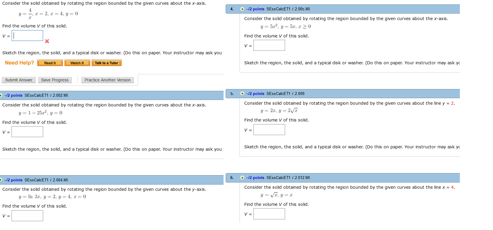 Solved Consider the solid obtained by rotating the region | Chegg.com