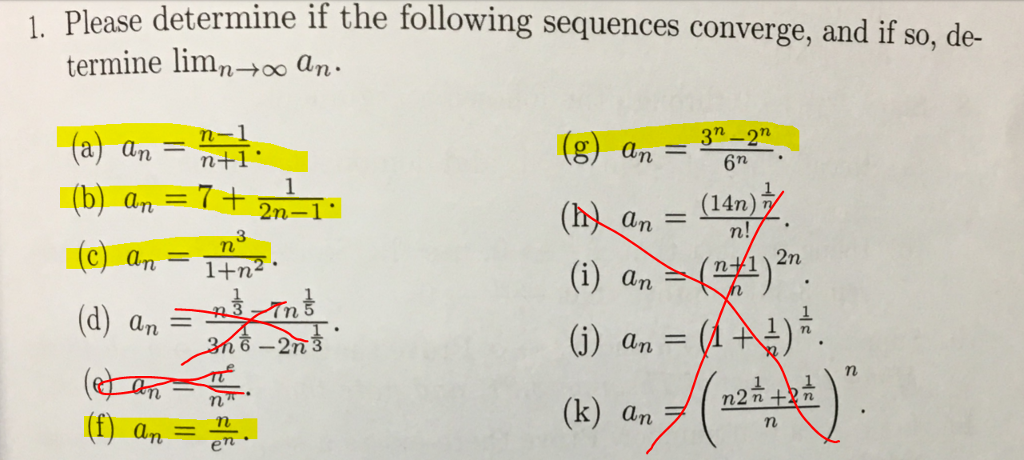 Solved Determine if the following sequences converge, and if | Chegg.com