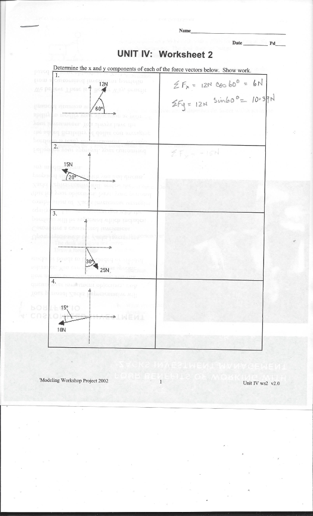 Solved Name Date Pd UNIT IV Worksheet 2 Determine The X