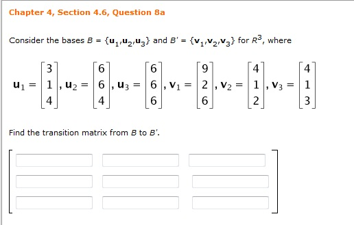 Solved Consider The Bases B = {u1,u2,u3} And B'= = | Chegg.com