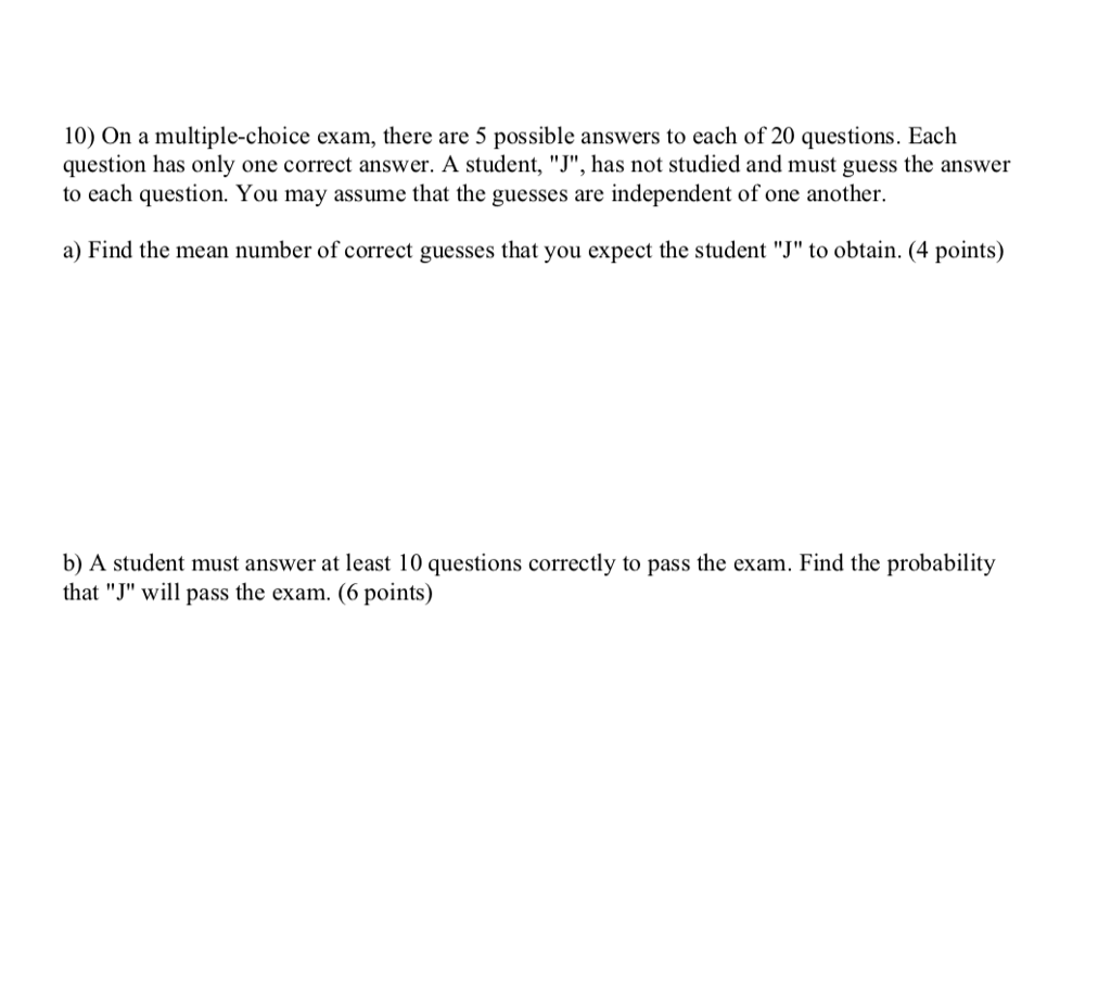 solved-10-on-a-multiple-choice-exam-there-are-5-possible-chegg