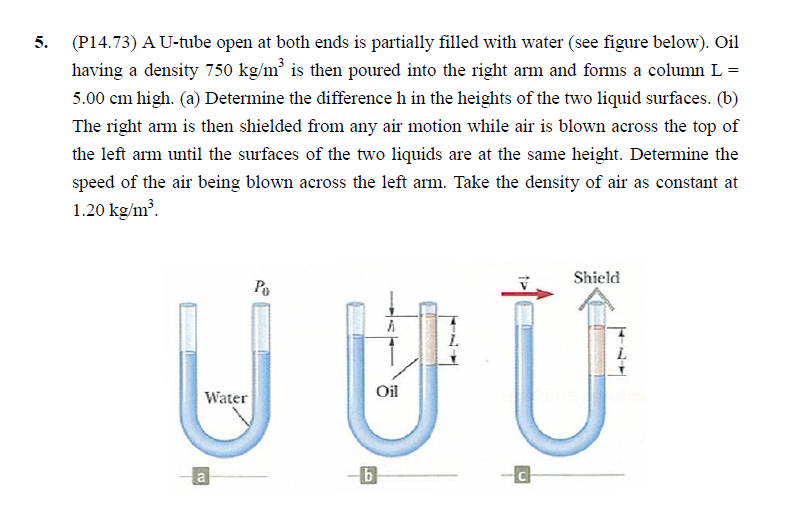 Solved A Utube open at both ends is partially filled with