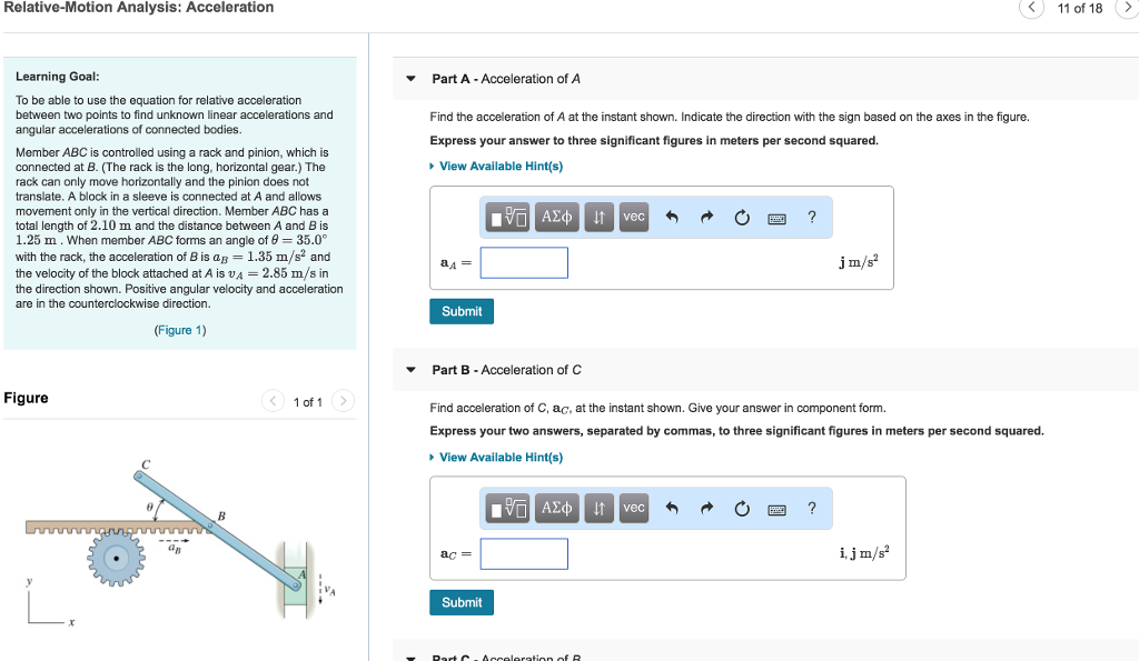 Solved RelativeMotion Analysis Acceleration 11 of 18>